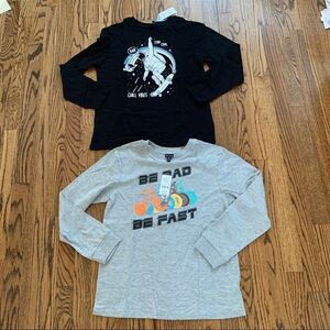 NWT New BLEACHED Lot 2 Gray Black Tees Bike & Skate Skateboard Boys XXL 18